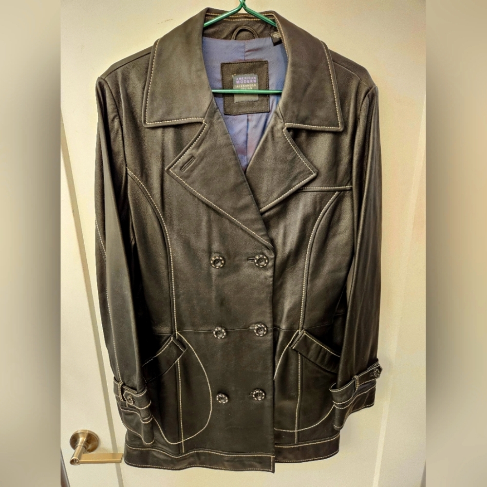 NWOT - Lambskin Alexander Julian American Modern Black Jacket - Size XL
